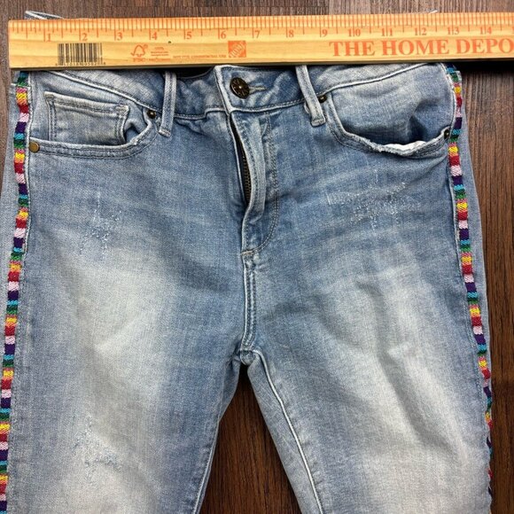 Driftwood Jackie Skinny Jeans Light Wash rainbow stripe Women’s Size 26 - Picture 7 of 11